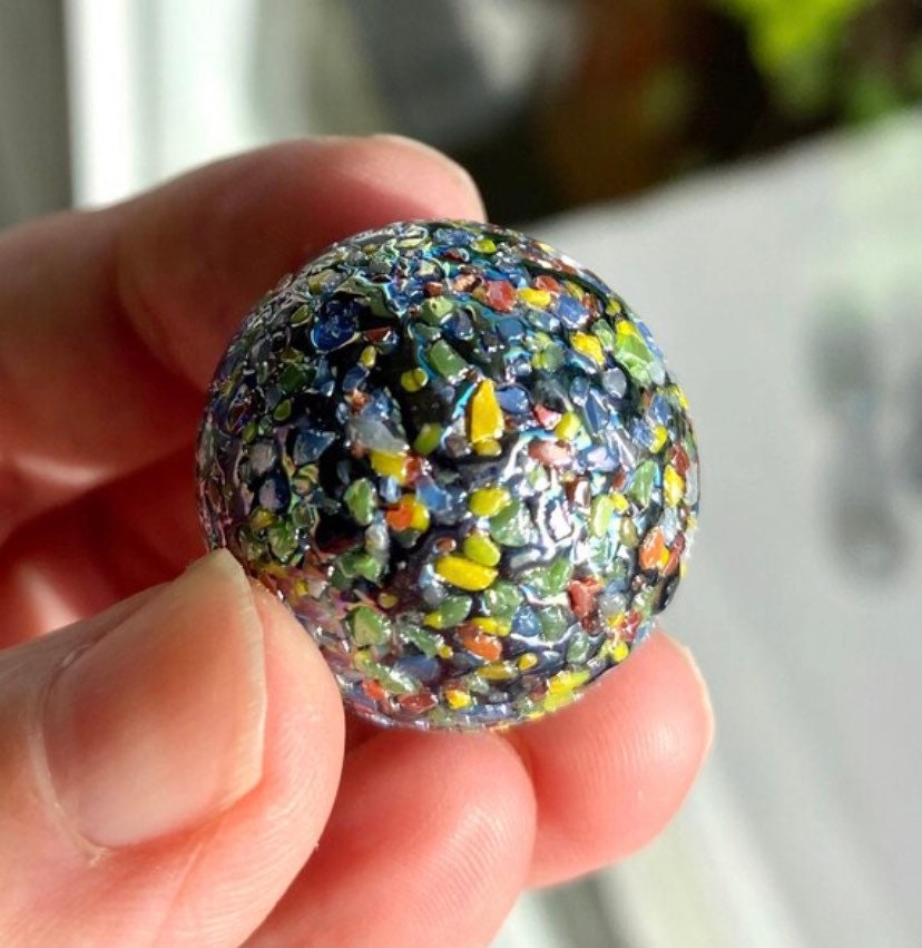 1 or Set of 5 glitterbomb Mega Marble Glass Marbles 1 Etsy