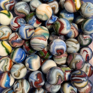 5 Gorgeous Premium Dave’s Appalachian Swirl Patriot Marbles, 18mm 20mm 3/4”, Dave McCullough, Crafts, Mint Collectibles, October 10, 2022