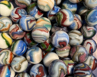 5 Gorgeous Premium Dave’s Appalachian Swirl Patriot Marbles, 18mm 20mm 3/4”, Dave McCullough, Crafts, Mint Collectibles, October 10, 2022