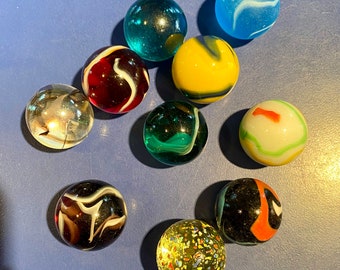 EIGHT SHOOTERS! Instant Marble Shooter Collection! You Select, Includes Five Mega Marble Glass 1” Shooters, New Mint Collectibles, Crafts