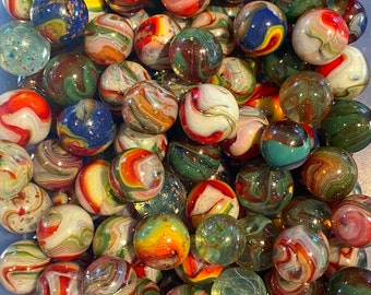5 Gorgeous Premium Dave’s Appalachian Swirl Colorful “Christmas 2015” Marbles, 15mm—18mm, Dave McCullough, Crafts, Mint Collectibles
