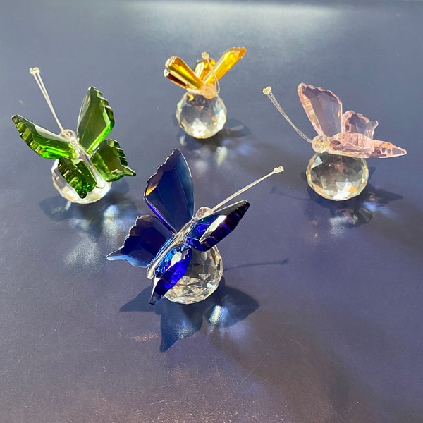 H & D Crystal Butterfly, Wedding Decor Gifts, Arts, Crafts, Choose Pink Green Yellow or Blue, Crystal Butterfly Decor, Arts Crafts