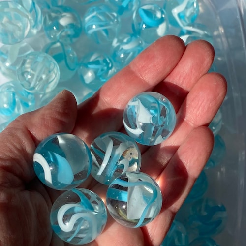 22mm Ice Clear W Bubbles Glass Shooter Marbles 7/8th Etsy