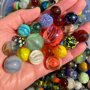 Spring Special! 50 Marbles! 14mm-16mm, 1” Shooter, Regular, Imperial, Top Notch and Champion Toy Glass Marbles, Arts & Crafts, New Mint/NM