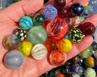 Spring Special! 50 Marbles! 14mm-16mm, 1” Shooter, Regular, Imperial, Top Notch and Champion Toy Glass Marbles, Arts & Crafts, New Mint/NM