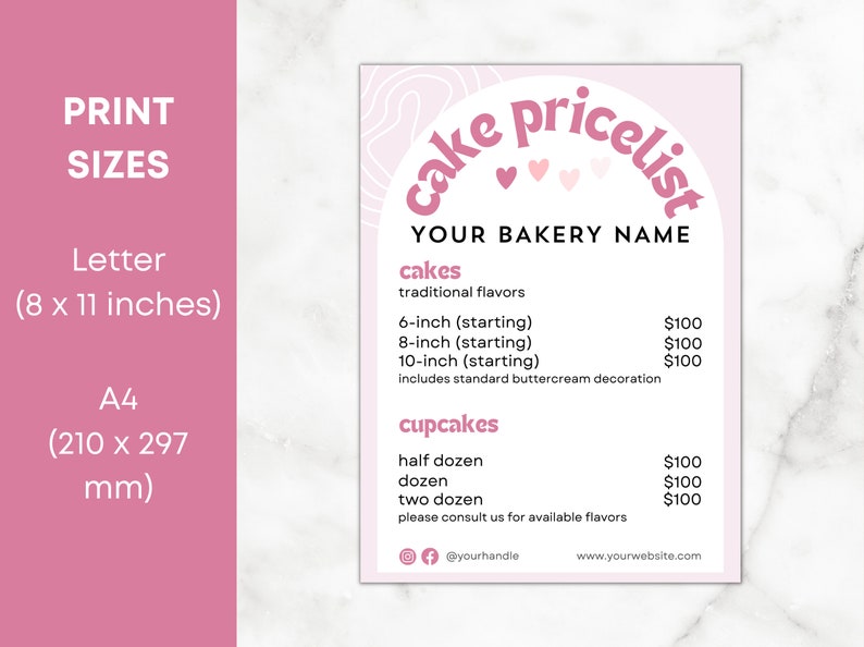 Bakery Price List Price List Template Bakery Menu Canva Template