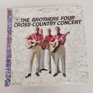 Glittered Vinyl 45 Album Record Cover: The Brothers Four Cross-Country Concert