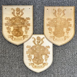 Queitsch Family Crest Lot of 3 - Coat of Arms - Heraldic Shield