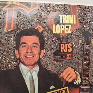 Glittered Vintage Vinyl 45 Album Record Cover: Trini Lopez at PJ&#39;s Live