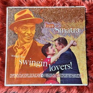 Glittered Vinyl record cover wall art: &quot; FRANK SINATRA&quot; Songs for Swing Lovers