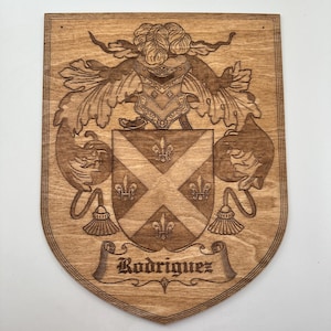 Stained Rodriguez Family Crest - Coat of Arms - Heraldry Shield