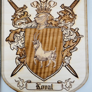 Koval Family Crest - Coat of Arms - Heraldry Shield