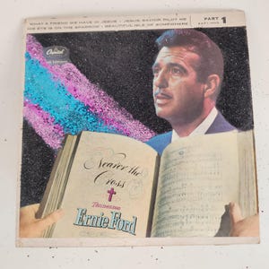 Beglitzertes Vinyl 45 Album Plattencover: Tennessee Ernie Ford - Näher am Kreuz