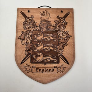England Family Crest - Coat of Arms - Heraldry Shield