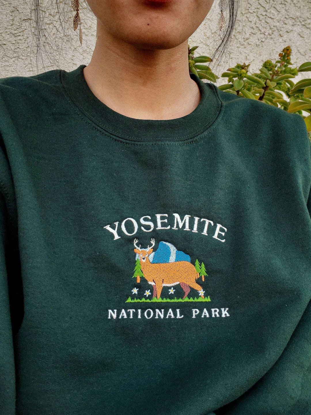 Fleece Crewneck Sweatshirt Yosemite Green, Brown, Navy, Cream Tie Dye *Limited* main image 0