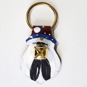 Gnome Bell Door Hanger, Leather Door Hanger, Christmas Sleigh Bells, Door Decor, Holiday Decor