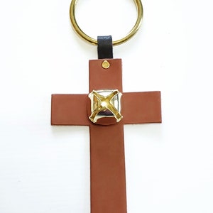CROSS Leather Door Hanger with Brass Plated Bell, Bell Door Hanger, Door Decor