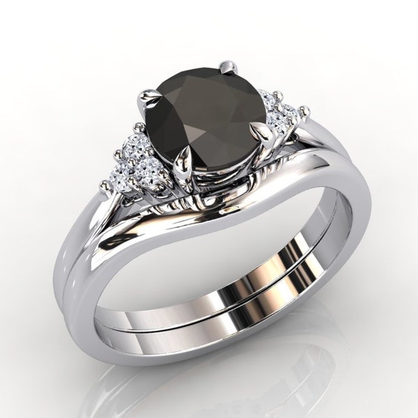 Black Diamond Engagement Ring - Etsy