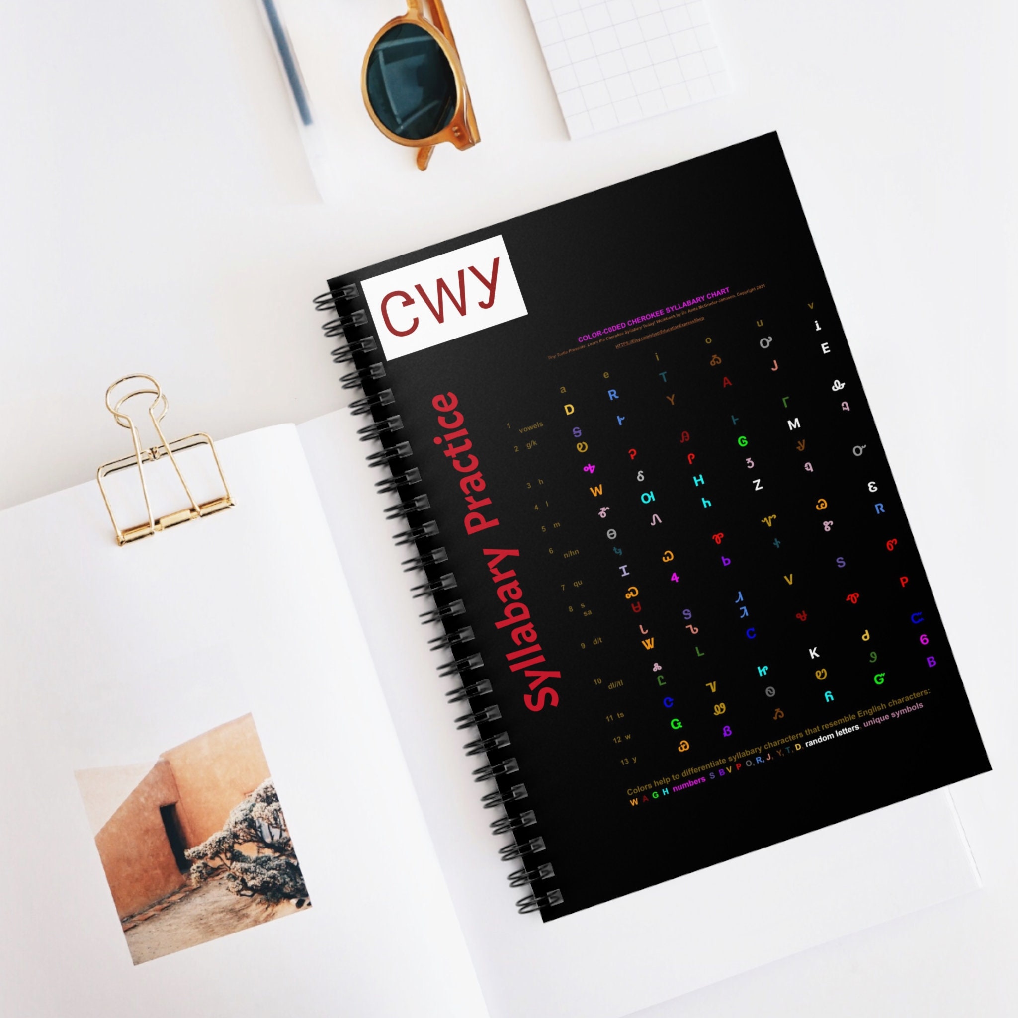 Colorcoded CHEROKEE SYLLABARY PRACTICE Spiral Notebook Ruled Line Etsy