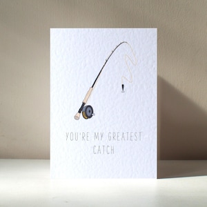 You're My Greatest Catch - A6 Personalisierte Angelrolle Wortspiel Jahrestag Valentinstag Liebe Geburtstag Grußkarte