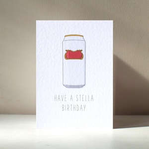 Stellar - Carte de voeux personnalisée Buddy Buddy Beer Lager can potable Pub drôle de jeu de mots joyeux anniversaire amour