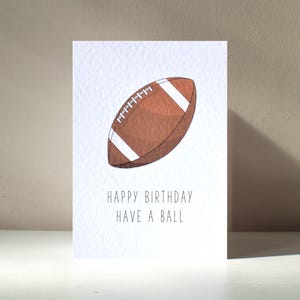 Diviértete - Tarjeta de felicitación de cumpleaños personalizada tamaño A6 con texto en inglés "Fútbol americano NFL Sport Game Funny Pun"