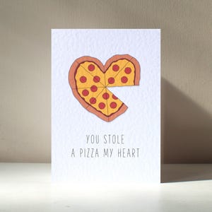 A Pizza My Heart - A6 Gepersonaliseerde Tasty Pizza Heart Slice Pun Verjaardag Valentijnsdag Liefde Verjaardagswenskaart