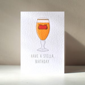 Stellar - Carte de voeux personnalisée Buddy Buddy Beer Lager, pub, jeu de mots drôle, joyeux anniversaire, amour