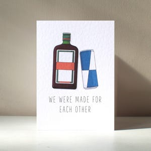 Für einander gemacht - A6 Personalisierte Jager Bomb Partner Paar Perfekte lustige Alkohol trinken Wortspiel Geburtstag Jahrestag Liebe Grußkarte