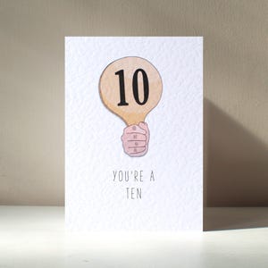 Eres un diez - Tarjeta de felicitación personalizada A6 con el texto "Perfect 10" para fiesta de baile, aniversario, día de San Valentín, cumpleaños y amor