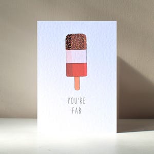 Buona giornata - Biglietto d'auguri di compleanno con gelato, dolce e divertente, personalizzato, formato A6, con gioco di parole e amore.