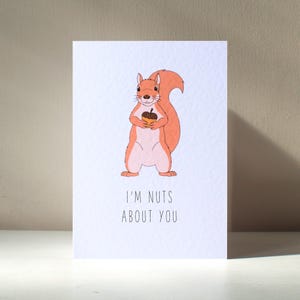 I'm Nots About You - A6 gepersonaliseerde eekhoorn nootachtige grappige woordspeling verjaardag Valentijnsdag liefde verjaardag wenskaart