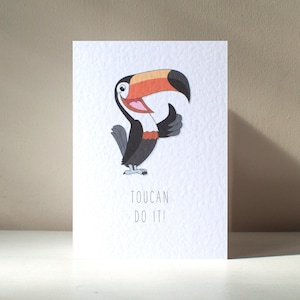 Tucán Hazlo - Tarjeta de felicitación personalizada A6 con diseño de pájaro exótico, animal, naturaleza, divertido juego de palabras, buena suerte, felicitación, aniversario, amor, cumpleaños