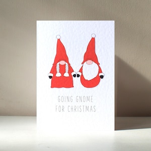 Gnome - A6 Personalised Santa Father Christmas Gnome Gonk Hobgoblin Pun Christmas Xmas Holidays Festive Greeting Card