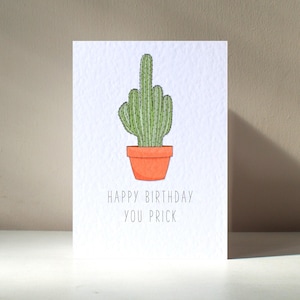Vous piquez - Carte de voeux personnalisée A6 Cactus Spikey Prickly Silly Funny Rude Pun Happy Birthday Love