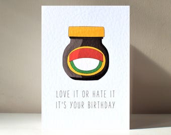 Love it or Hate it - A6 Personalised Food Spread Tasty Pun Anniversary Valentine's Day Love Birthday Greeting