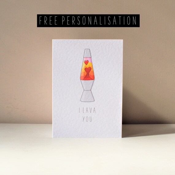 I Lava You A6 Personalised Lava Lamp Funny Heart Pun Anniversary Valentine s Day Love Birthday Greeting Card