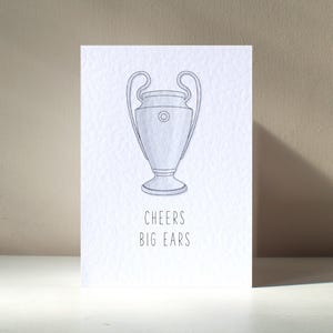 Orelhas Grandes - A6 Troféu de Campeão Personalizado Herói da Liga Melhor Futebol Futebol Esporte Europeu Cheers Engraçado Trocadilho Obrigado Cartão de Aniversário