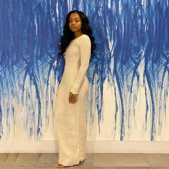 Casual Knitted Bodycon Maxi Dress 