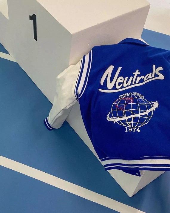 neutrals varsity jacket