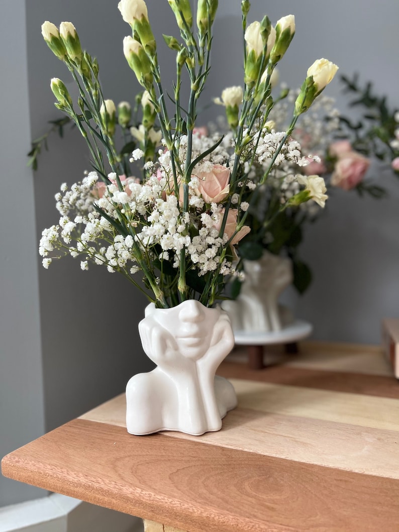 Face Vase Lady Head Vase Modern Vase Minimalist Pot Etsy