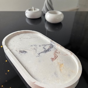 Cement tray, Trinket tray, Oval dish, Jewelry dish, Candle holder, Candle tray, Gift, Bohemian, Modern, Minimalist Decor