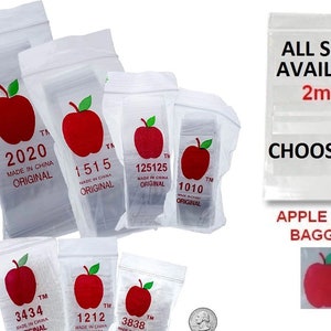 1.5"X1.25" Top Quality Bags 15125 1000 Red Color Apple Brand Zip Lock Baggies 