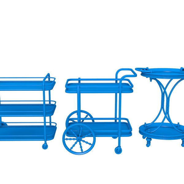 Serving Trolley Stl file / printable  stl file for 3d,  Trolley printer,Bar cart   stl