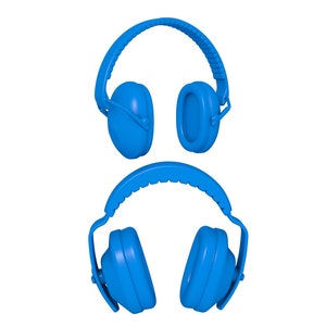 Puede incluir: Dos pares de orejeras de cancelación de ruido azules. Las orejeras están diseñadas para proteger los oídos de los ruidos fuertes.