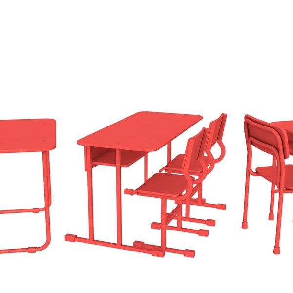 School Desk  stl file / printable stl file for 3d printers, home decoration cosmetic stl files,  Desk seat