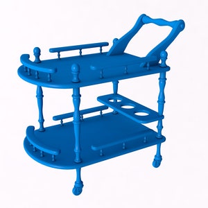 Wooden Serving Trolley Stl file / printable  stl file for 3d,  Trolley printer, Serving Trolley stl