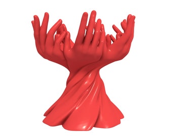 Handvase Stl-Datei / druckbare Stl-Datei für 3D Drucker, Wohndekoration Stl-Datei, Blume, Modellvase für Kunstpflanzen, 3d