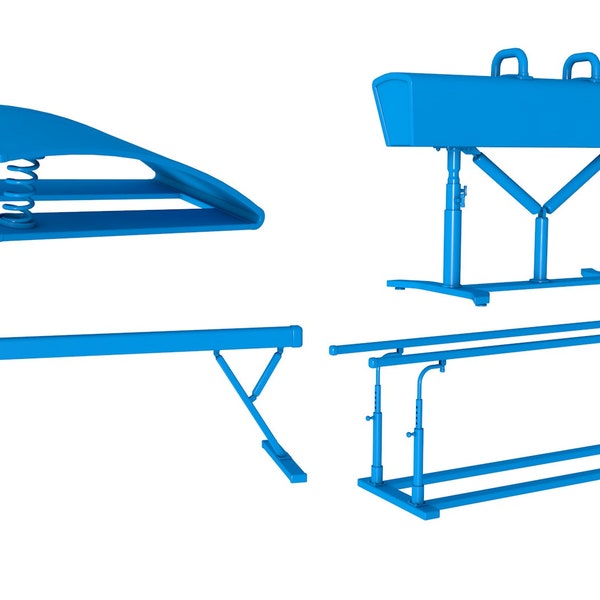 Archivo stl de colección de equipos de gimnasia / archivo stl imprimible para impresoras 3d, archivos stl, barra stl, pommel stl