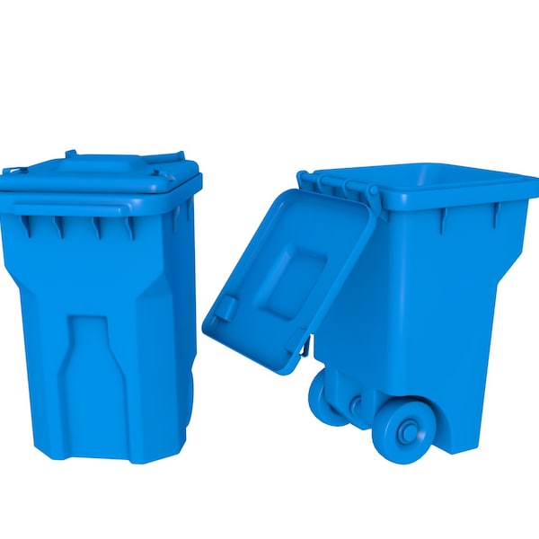 Plastic Trash Can stl file / printable stl file foprinters, Recycling Bin printer, dumpster stl file